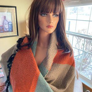 ~Ladies Neiman Marcus color~block oversized pashima scarf/wrap~NEW!~Rare~$115.00